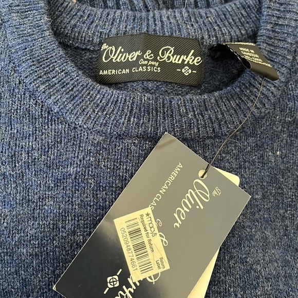 NWT Oliver & Burke Long Sleeve Crewneck Pull Over Sweater 100% Lambswool… - Picture 4 of 10
